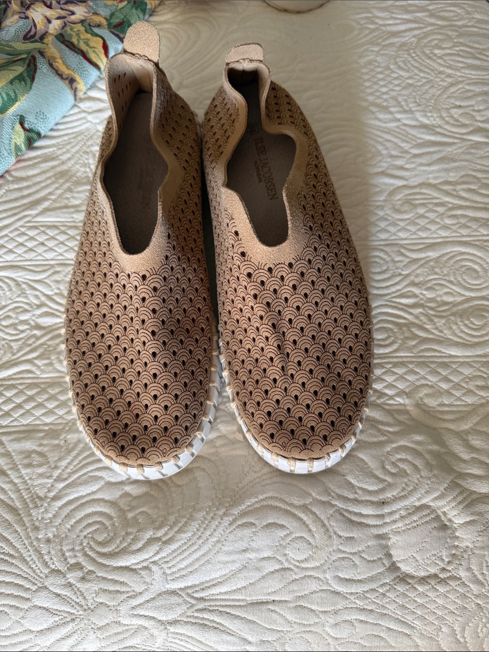 Perforated Slip-On Sneakers in Tan - Casual Comfort